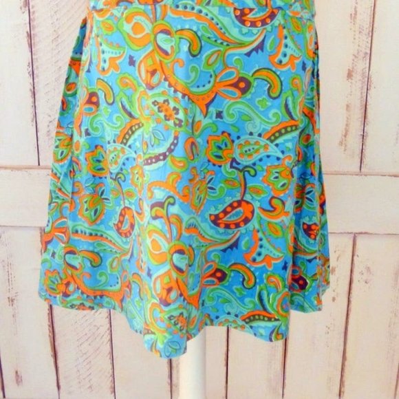 Colorful floral aline pleated skater skirt - Picture 3 of 3